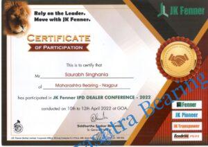 Fenner Certificate of participation